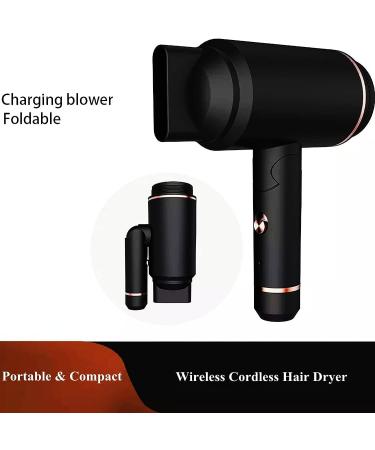 WTTTTW Foldable Rechargeable Hair Dryer Cordless Hair Dryer w/Hot & Cold Air Portable Travel Hairdryer w/Magnetic Nozzle 5000mAh Handheld Cordless Blow Dryer Salon Styling Tool - Buy Online on GoSupps.com