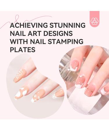 Saviland Nail Art Stamper Plates - 4PCS French Nail Stamping Templates | Reusable Stainless Steel Nail Tools with Plaid Wave and Stripe Patterns - Buy Online on GoSupps.com