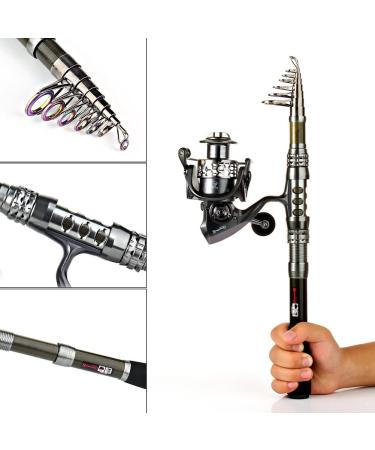Sougayilang Fishing Rod Combo - 1.8M Telescopic Pole, Spinning Reel, and Full Kit with Carrier Bag for Travel - Saltwater and Freshwater Fishing - Buy Online on GoSupps.com