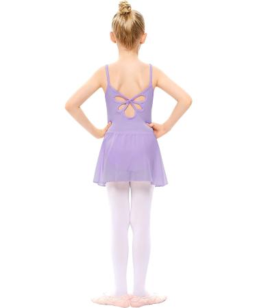 LIONJIE Little Girls Camisole Ballet Dance Dress | Skirted Leotard for Kids 3-12Y | Hollow Back Dancewear - Purple - Buy Online on GoSupps.com