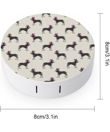 Cute Saluki Dog with Pink Bow Round Case For Contact Lens Kit Storage Box with Mirror Printed - Buy Online on GoSupps.com