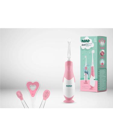 Neno denti pink electric toothbrush for children 3m-36m waterproof 3 massage heads IPX7 LED care delicate vibrations 17000 per minute
