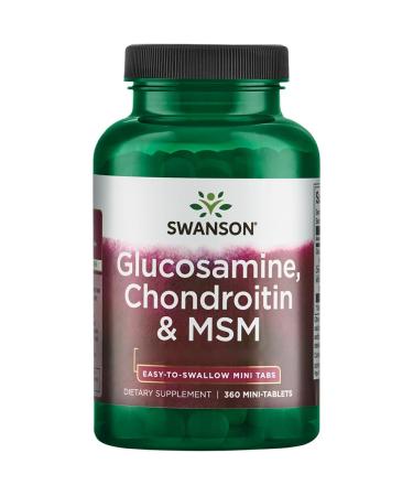Swanson Glucosamine Chondroitin & MSM 120 Tablets High Dosed Laboratory Tested Soy Free Gluten Free Non-GMO
