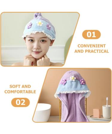 Buy Baluue Absorbent Hair Drying Hat for Women - Cute Flower Design Quick Drying Cap - Fast International Shipping - Buy Online on GoSupps.com
