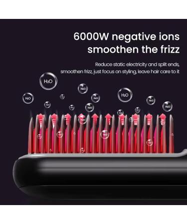 Upgraded Ionic Hair Straightener Brush - 16 Temp Settings Dual Voltage for Thick Curly Hair | Best Heat Brush Straightener for Women - Buy Online on GoSupps.com