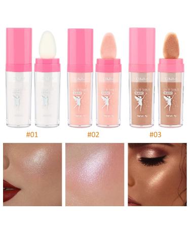 EVPCT DNM Glitter Highlighter Powder Stick Trio - White, Pink, Bronze Diamond Shimmer - 0.32oz - Buy Online on GoSupps.com