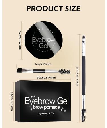 2 Colors Eyebrow Pomade Set-2 in 1 Waterproof Eyebrow Cream Gel Brown & Clear Brow Setting Glue Wax Filling & Shaping Tinted Brow Filler with Brow Brush Tool Eyebrow Color Makeup for Women -#02 02# Brown - Buy Online on GoSupps.com