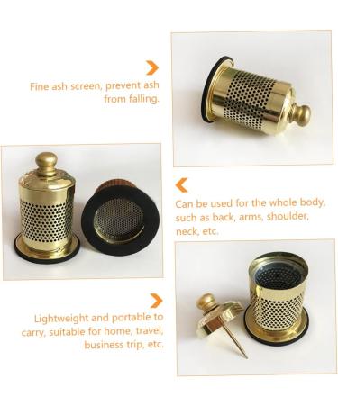 Buy Minkissy Moxibustion Box Set - 2 Piece Gold Air Purifier Holder & Moxa Burner Copper Diffuser Pot 8x5.7cm - International Shipping Available - Buy Online on GoSupps.com