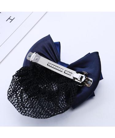 Nilioyul Wide Application Bow Work Hair Clips Snood Net For Stylish And Convenient Cloth Professional Hair Plate Mesh Pocket Two Bows-blue - Buy Online on GoSupps.com
