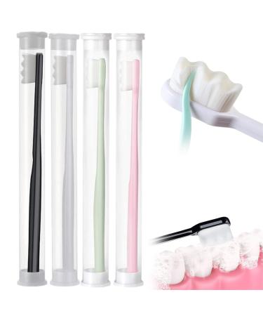 Brevi Nordic -Inspired Premium Nano Toothbrush Adult Extra Soft Toothbrush with 20000 Soft Bristles Brevi Nano Toothbrush for Protect Sensitive Gums and Teeth (4PCs - Wave Bristle)