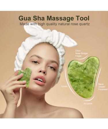 EMOCCI Jade Roller and Gua Sha Set - Facial Beauty Tools Kit for Anti-Aging and Muscle Relaxation - 100% Real Jade - Gift Box Included (Green) - Buy Online on GoSupps.com