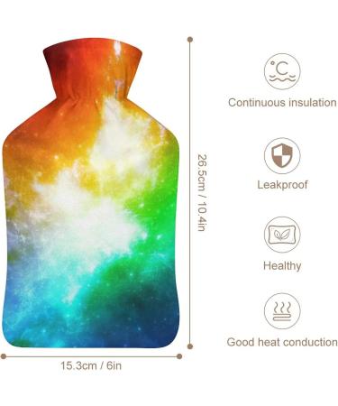 Color Galaxy Hot Water Bottle with Plush Cover - Hand Warmer for Adults & Children | 26.5x15.3cm | International Shipping - Buy Online on GoSupps.com