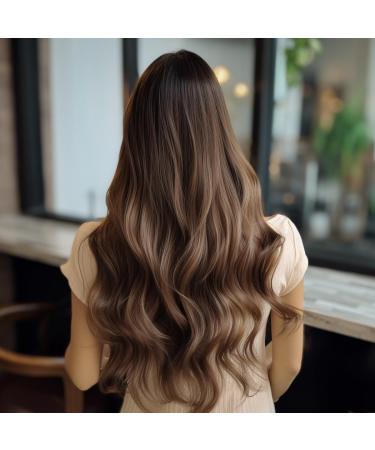 BERRYLION Long Brunette Curly Wig - Synthetic Light Brown Wigs for Black Women | Daily Wear Brown Wig - Buy Online on GoSupps.com