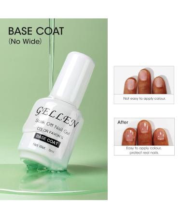 GELLEN Gel Base and Top Coat | No Wipe UV Gel Nail Polish | Long Lasting Clear Glossy Finish for Salon & Home Use - Soak Off International Shipping - Buy Online on GoSupps.com