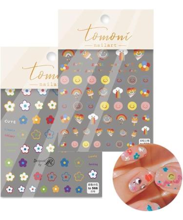 DIY Salon Nail Supplies Nail Art Decorations Nails Sticker for Summer Nail Art Sticker 5D Embossed Nail Stickers Fruits Smile Flowers Letters - Buy Online on GoSupps.com