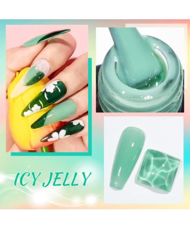 MIZHSE 12 Pcs Jelly Gel Nail Polish Kit - Clear Translucent Summer Gel Polish Set for Sheer Manicure - UV LED Soak Off Varnish for Home Salon - Buy Online on GoSupps.com
