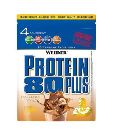Weider Protein 80 plus 2 x 500g bag 2-pack Hazelnut Nougat