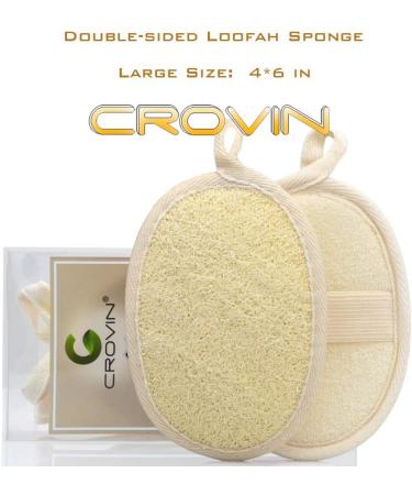 CROVIN Natural Loofah Sponge - Exfoliating and Invigorating Dead Skin, Body Scrubber for Deep Cleansing - Pack of 2 - Buy Online on GoSupps.com