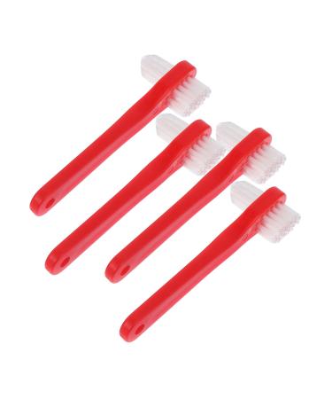 Beaupretty 4 pieces wrong toothbrush prosthesis brush travel toothbrush cleaning tools for prosthesis travel toothbrush prosthetic toothbrush retainer brush prosthesis care