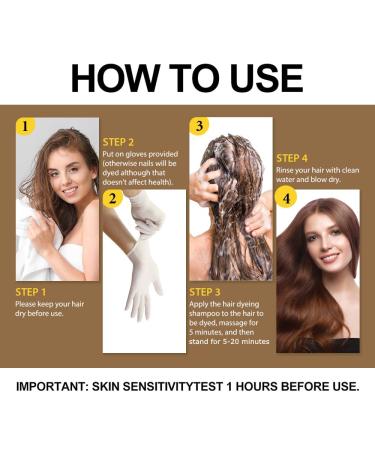 Natural Hair Dye Shampoo 3 in 1 | Vegan Ammonia-Free Gray Hair Coverage | Light Brown Hair & Beard Color for Women & Men - Buy Online on GoSupps.com
