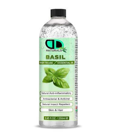 DD teck Ready to Use Basil Essential Oil | Anti-Inflammatory Antibacterial & Insect Repellent for Skin & Hair | Detoxifying & Muscle Support | Natural Wellness (250ml)
