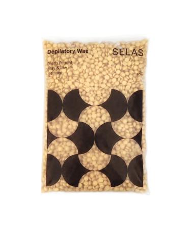 Depilatory wax in pearls 800g. SELAS. Choice of: Aloe Vera Gold or Blue. Waxing without bands. (GOLD)