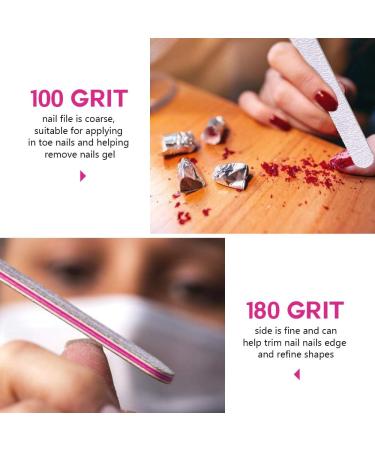FANDAMEI Nail Files 100/180 - 10 Pcs Set for Natural and Acrylic Nails - Professional Manicure & Pedicure Kit - 10 Count - Buy Online on GoSupps.com