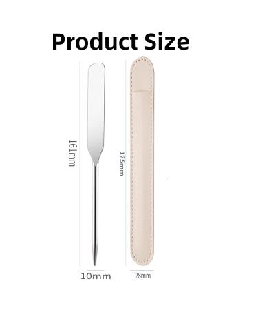 Professional Korean Stainless Steel Makeup Spatula and Palette Set - Picasso Spatula for Foundation Mixing - Includes Leather Cover - 1 Set - Buy Online on GoSupps.com
