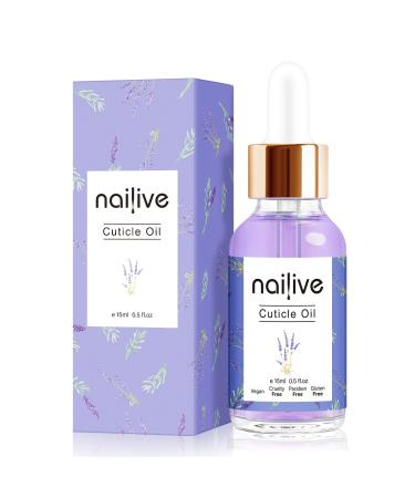 Nailive Nail Cuticle Oil Jojoba Cutical Essence Nails Oils Heals Dry Cracked Rigid Cuticles Lavender Extraction with Natural Ingredients Vitamin E for Moisturizing Soothing Nourishing-0.5oz