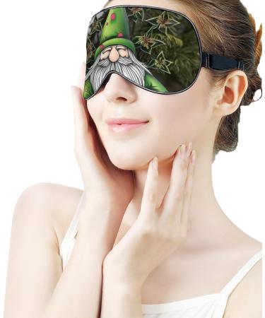 Green Leaf Gnome Sleep Eye Mask | Elastic Strap/Headband for Women & Men | Ideal for Sleep, Travel, Nap - Buy Online on GoSupps.com