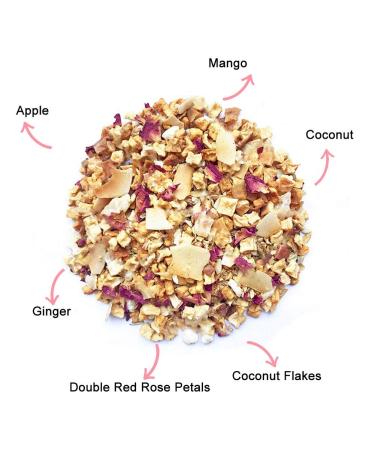 Plant Poison Rose Coconut Ginger Tea - Herbal Loose Leaf Blend with Mango Apple & Coconut | 70g | International Shipping - Buy Online on GoSupps.com