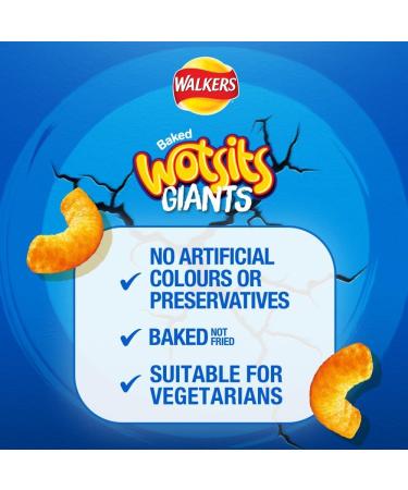 Walkers Wotsits Giants Really Cheesy Vegetarian Baked Snacks 15 x 60g PMP - Buy Online on GoSupps.com