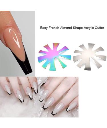 French Smile Line Tip Cutter Set - Nail Art Manicure Edge Trimmer Stencil - Almond V Shape Plate Guides Module - DIY Nail Acrylic Tool Kit - Buy Online on GoSupps.com