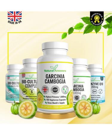 Garcinia Cambogia Capsules - High Strength Vegetarian Dietary Supplement (180 count) - Made in UK by Natural Answers - Buy Online on GoSupps.com