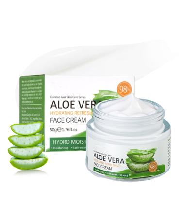 Aloe Vera Face Cream - Face Moisturizer For Women - Hydrating Face Moisturiser For All Skin Types -Night Cream for Women Anti Aging - Good For Anti-Wrinkle Acne Soothing and Moisturizing
