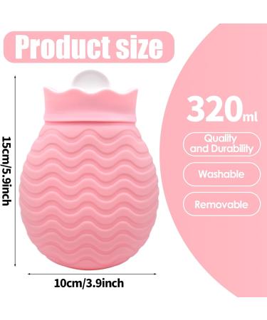 Mini Silicone Hot Bottle 320ml - Small Heat Bottle with Cover for Pain Relief & Warm Compress - Ideal for Menstrual Complaints Hand & Foot Warmers - Pink - Buy Online on GoSupps.com