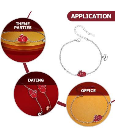 ABOOFAN 3pcs Bunny Bracelet Birthday Bracelet Blessing Charm Bracelet Chinese New Year Jewelry Womens Silver Bracelet Red Bracelet Charm Bracelet for Women Women's Bracelet Chain Rabbit - Buy Online on GoSupps.com