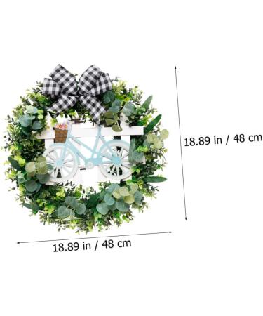 Zerodeko 1pc Artificial Garland House Ornaments Artificiales Para Easter Decoration Artificial Olive Wreath Plant Decorations Door Wreath with Bowknot Easter Wreath Household Wooden Boxwood - Buy Online on GoSupps.com