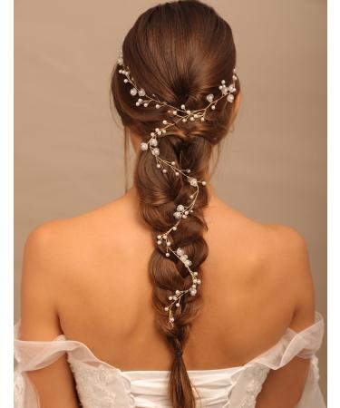BERYUAN White Flower Pearls Wedding Hair Vine Pearls Wedding Headband Silver Bridal Headpiece Wedding Hair Accessory for Brides Bridesmaid Girls (Silver) - Buy Online on GoSupps.com