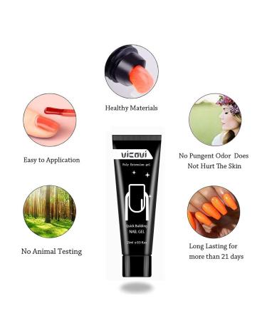 Glitter Poly Nail Extension Gel Kit - 6 Colors Builder for Salon Quality Nail Extensions at Home - 6PCS 15ml (Pink, Silver, Gold, Blue, Purple, Red) - Buy Online on GoSupps.com