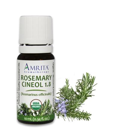 Organic Rosemary Cineol 1.8 Essential Oil 100% Pure Undiluted Rosemarinus officinalis Therapeutic Grade Premium Quality Aromatherapy Oil Tested & Verified 60ML Rosemary 2 Fl Oz (Pack of 1)