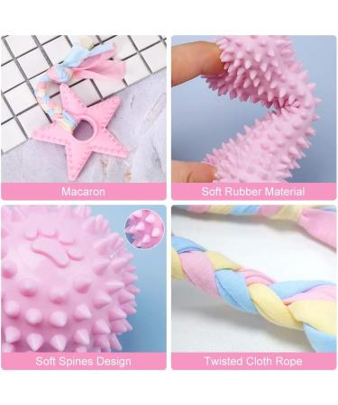 AnVerse 5 Pack Dog Toys Rope & Ball - Chewing & Dental Care Toys for Small Dogs - Pink - Buy Online on GoSupps.com