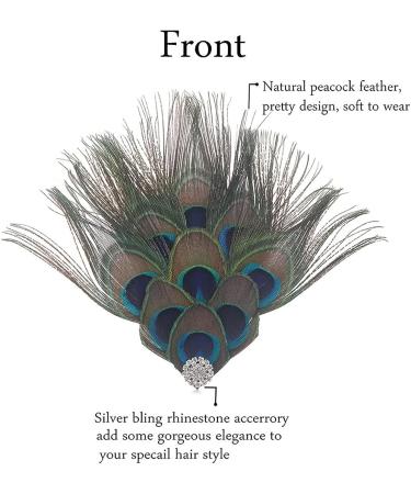 Aukmla Green Peacock Feather 1920s Flapper Headband with Rhinestones - Hair Accessories for Women and Girls - Buy Online on GoSupps.com