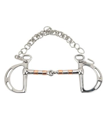 Mund-D-ring comfort bridle horse bite stainless steel copper roll with chain 250 x 105 mm/9.8 x 4.1 inches Easy to use portable horse bite bridle horse racing accessories for 125 mm horse