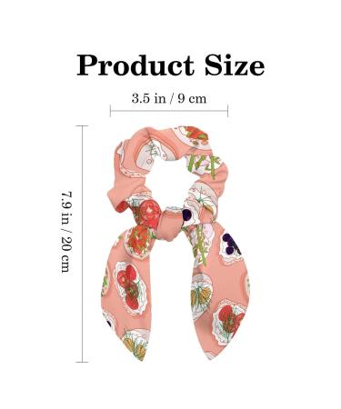 Bowknot Scrunchies 6-Pack with Rabbit Ear Design on Pink Background - Hair Ties for Thick Hair - Multi-colored Soft Scarves Hair Accessories - Buy Online on GoSupps.com