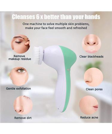 Facial Cleansing Spin Brush Set Electric Face Cleanser Brush with 7 Exfoliating Brush Heads Complete Face Spa System for Gentle Cleansing Deep Scrubbing Massaging Dead Skin Remover (Green) - Buy Online on GoSupps.com