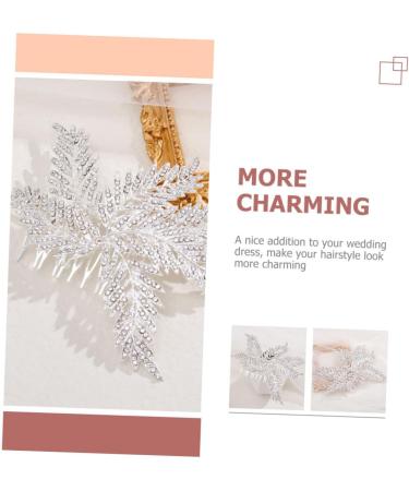 minkissy Comb bridal comb winter wedding decor bridal headpieces for wedding Bridal Hair women hair leaves hair comb Snowflake crystal headpiece hair decor alloy bride rhinestones Wig - Buy Online on GoSupps.com