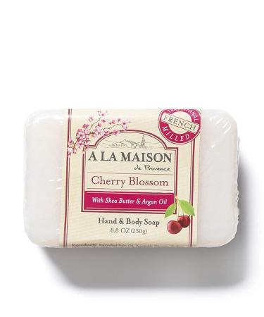 A La Maison Cherry Blossom Bar Soap 8.8 oz. | 1 Pack Triple French Milled All Natural Soap | Moisturizing and Hydrating For Men, Women, Face and Body 8.8 Ounce (Pack of 1) - Buy Online on GoSupps.com