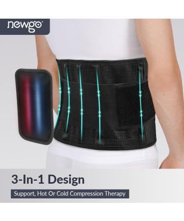 Buy Newgo Back Support Belt with 5 Struts Comfortable Heat/Cool Lower Back Bandage for Men & Women Breathable Work Belt for Pain Relief - Buy Online on GoSupps.com