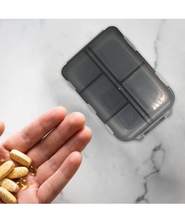 Travel Pill Organizer Box - Foldable Personal Daily Pill Case with 10 Grids Travel Pill Holder for Vitaming Fish Oils Black - Buy Online on GoSupps.com